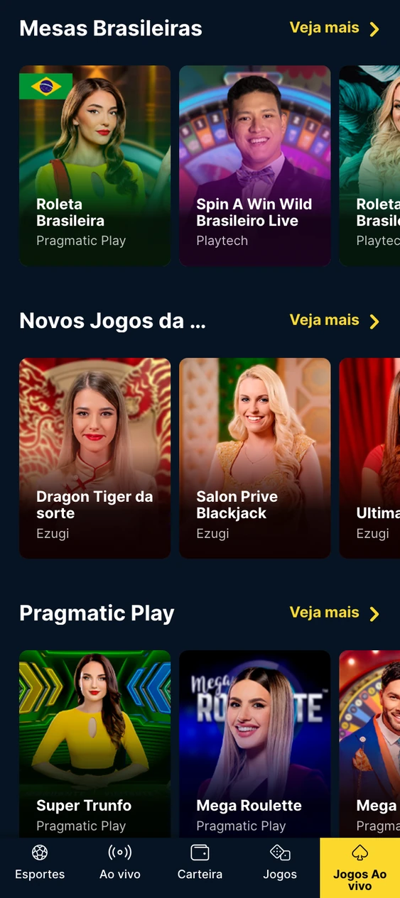 Jogos de Cassino ao Vivo